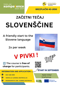 Pivka Začetni tečaj slovenščine